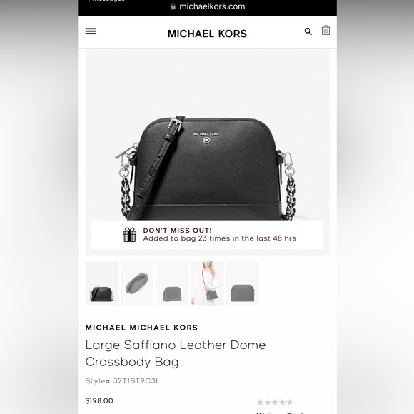 Large Saffiano Leather Dome Crossbody Bag - Picture 10 of 10